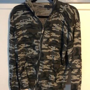 Army Print Zip Up Jacket
